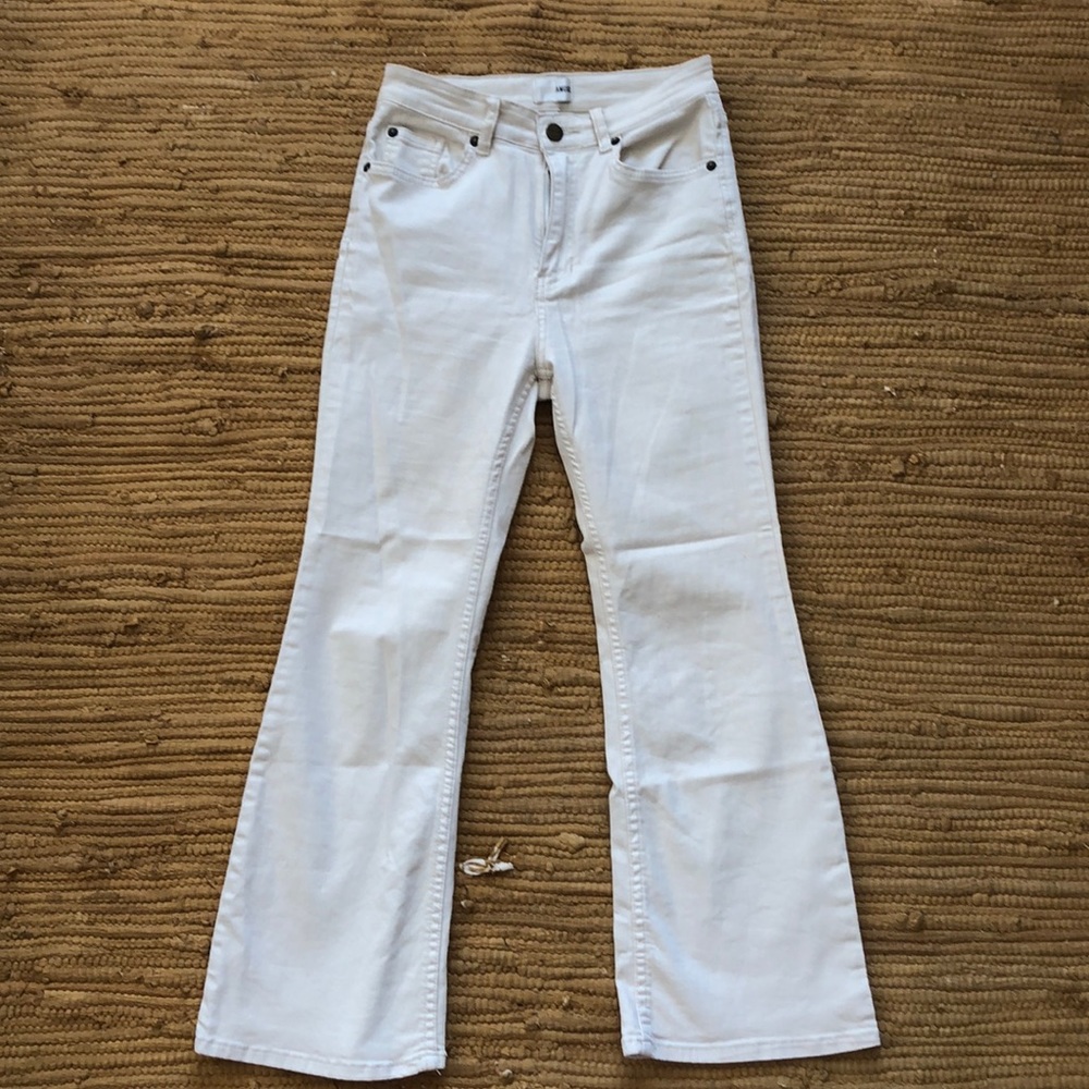 Amuse society cream kick flare denim